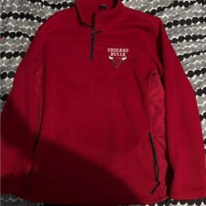 Chicago Bulls Men's Red Quarter-Zip Sweater